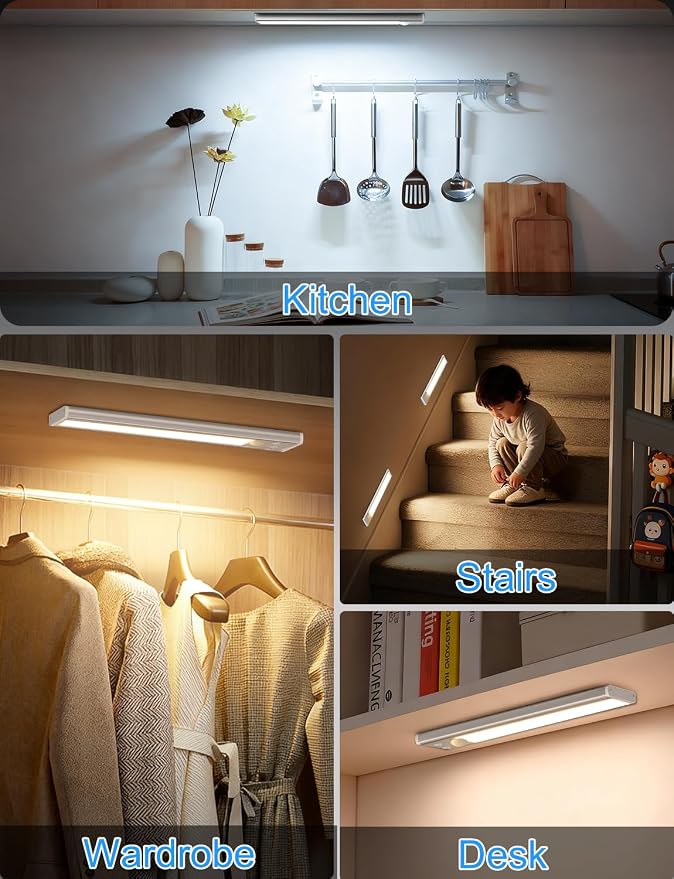 Under Cabinet Lighting with Charging Station, 2200mAh Rechargeable Motion - Image 7