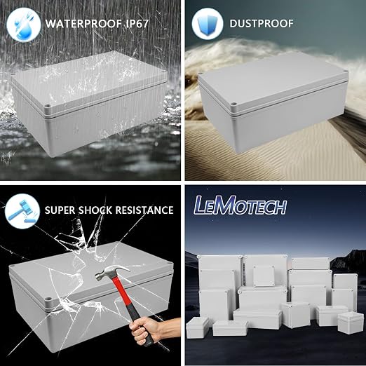 LeMotech Junction Box IP67 Waterproof Dustproof Electrical Box Project Box DIY - Image 8