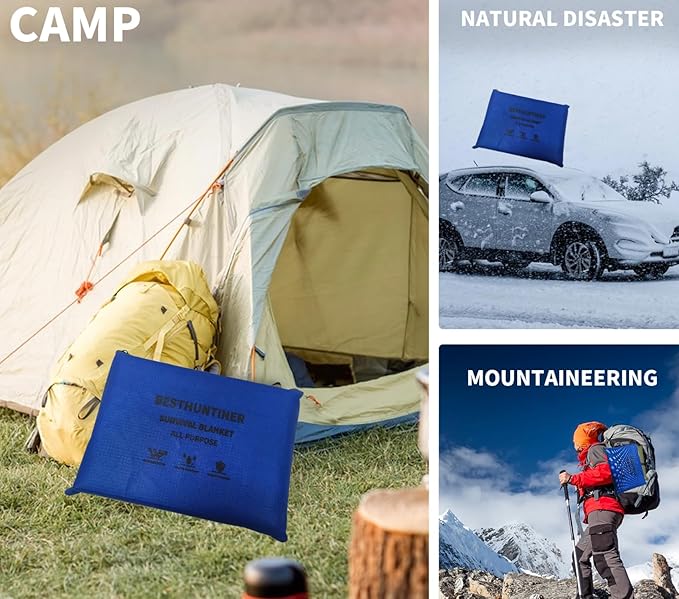 Heavy Duty Survival Blanket -Multifunctional Reflective Tarp Thermal Blanket - Image 7