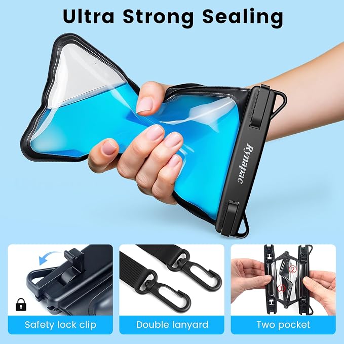 Rynapac IPX8 Waterproof Phone Pouch 2 Pack, Double Space Waterproof Phone Case - Image 7