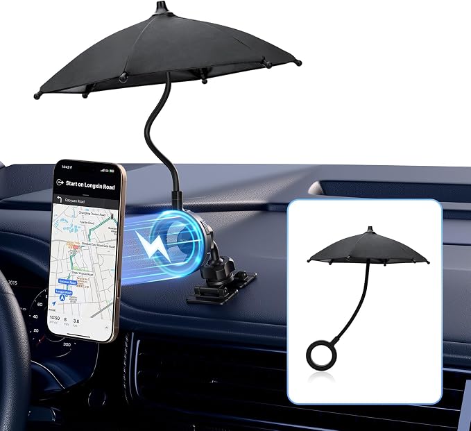 Dual Magnetic Phone Umbrella for Sun, Magnetic Cellphone Sunshade Shield - Image 9