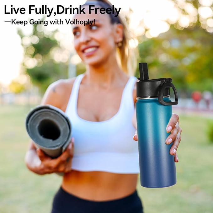Volhoply 18oz Insulated Water Bottle Bulk 4 Pack, Kids Stainless Steel Water - Image 7