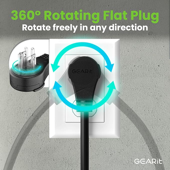 GEARit 50 Ft Extension Cords 16/3 Gauge 360° Rotating Plug Outdoor/Indoor SJTW - Image 7