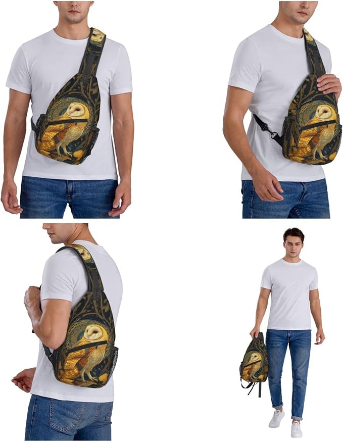 FyLybois Barn Owl Sling Bag for Women Lightweight Crossbody Backpack Casual - Image 7
