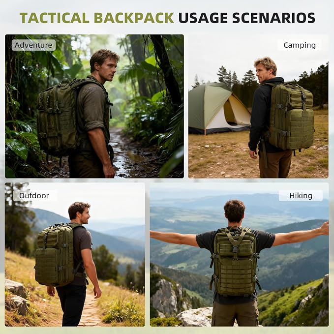 aiGear 45L Tactical Backpack for Men, All-Weather Military Assault Rucksack - Image 6