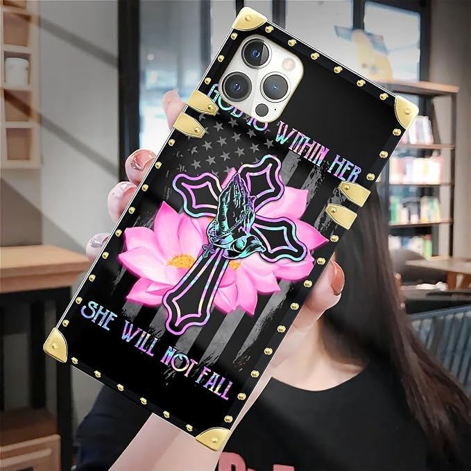 Compatible with iPhone 12 12 Pro Case, Praying Cross Hands Luxury Golden - Image 7