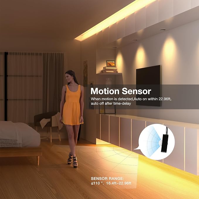 Sensky 19.7ft/6m Motion Activated LED Strip Light Kit Flexible LED Strip Motion - Image 8
