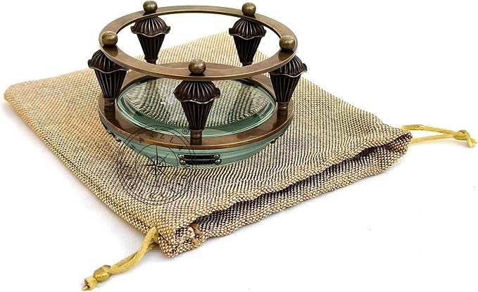 Antique Brass Magnifying Glass Lens - Image 8