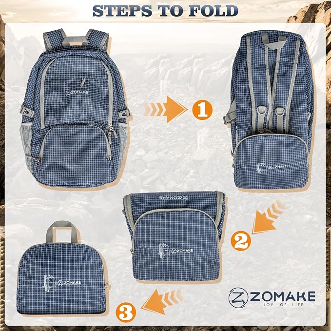 ZOMAKE Lightweight Packable Backpack 30L, Foldable Hiking Backpacks Water - Image 6