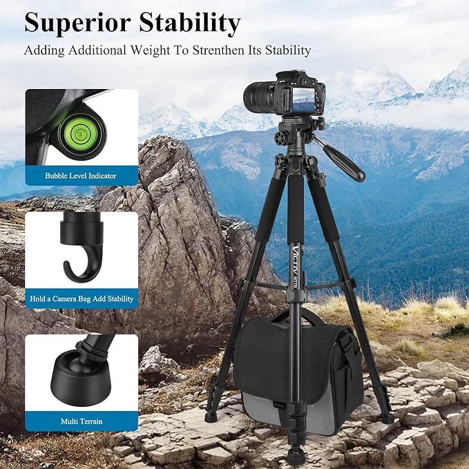 VICTIV 74” Camera Tripod, Tripod - Image 8