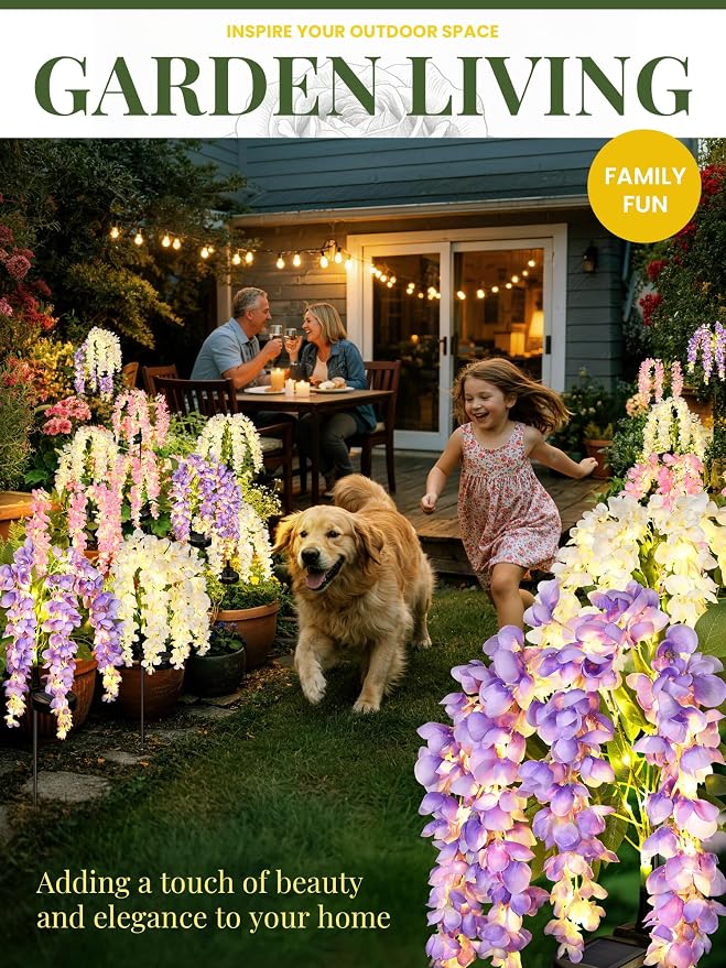 GIGALUMI Solar Lights Outdoor for Garden Decor, 3 Pack Solar Flower Lights - Image 9