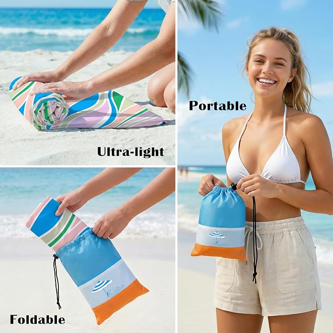 Famstar Beach Blanket Oversized Extra Large 78" X 81", Waterproof Sandproof - Image 7