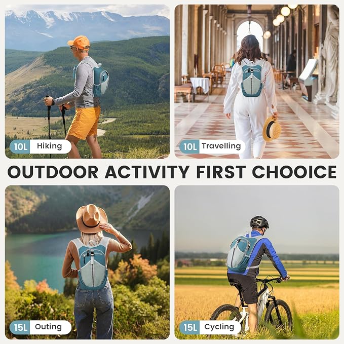 Small Hiking Backpack 15L-Lightweight Packable Foldable Backpack - Image 9