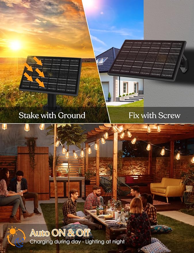 100ft Solar Outdoor String Lights - Image 6