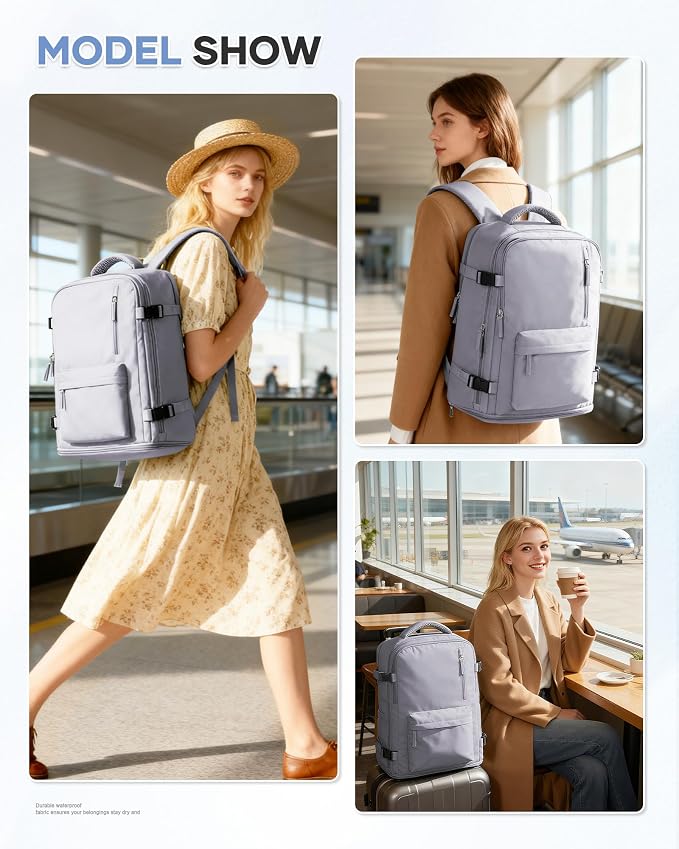 WONHOX Large Travel Backpack Carry on Flight Approved Laptop Work Business - Image 8