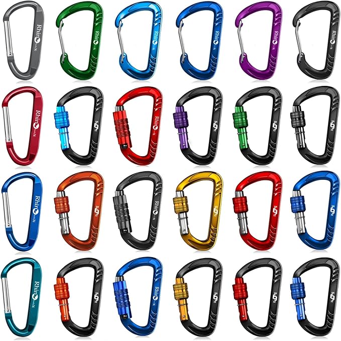 Rhino Produxs 8PCS of Lightweight Duty Snap Carabiner Clips, D Ring Shape - Image 6