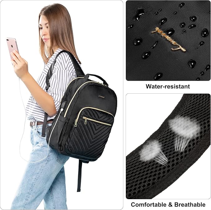 LOVEVOOK Laptop Backpack for Women 18.4 inch, Cute Womens Travel Backpack Purse - Image 8