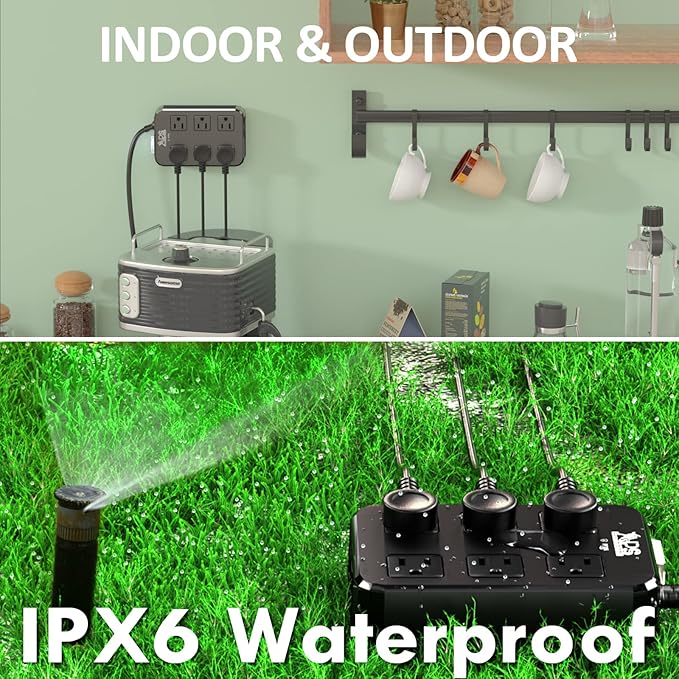 IPX6 Outdoor Power Strip Weatherproof, Waterproof Surge Protector - Image 6