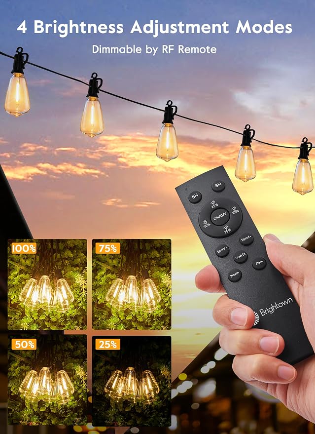 Brightown 38FT Solar String Lights Outdoor Waterproof - Image 7