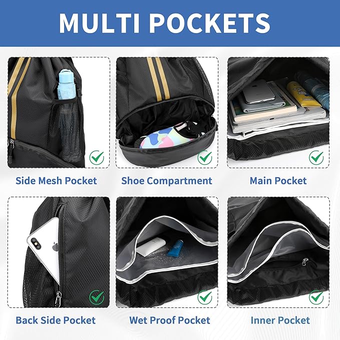 JELUTAR Drawstring Backpack Gym Bag - Image 8