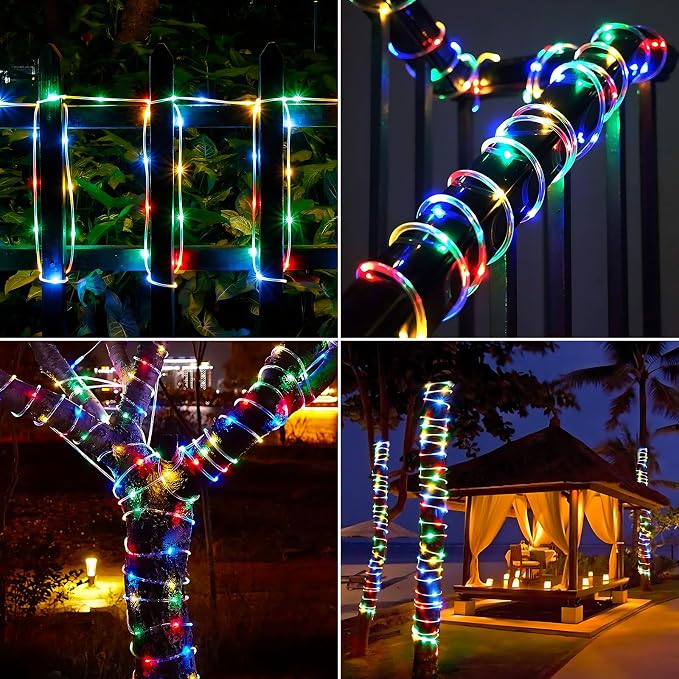 Solar Rope Lights, 2 Packs Total 132ft 400LED Solar String Lights, 8 Modes - Image 7