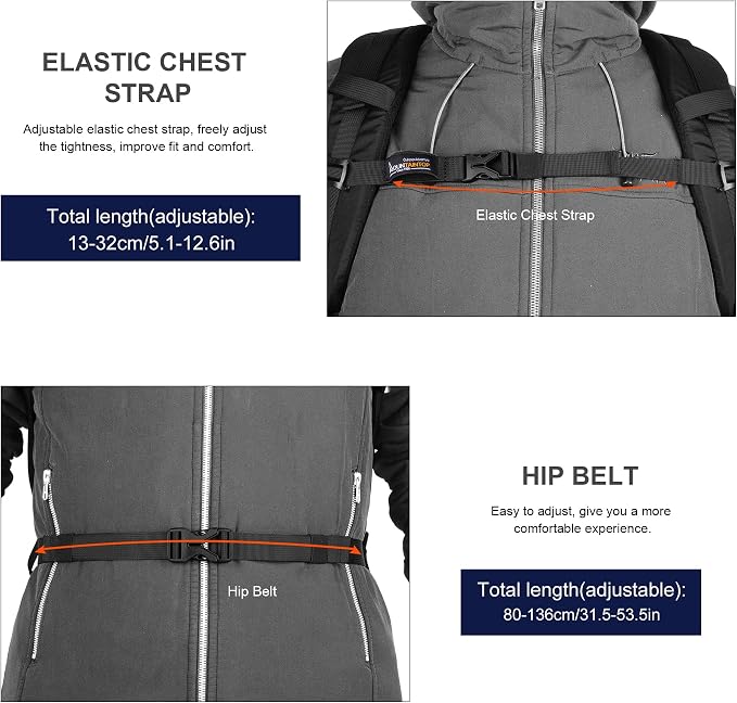 MOUNTAINTOP Hiking Backpack, 25/30L Camping Backpack, Men Women Hiking Daypack - Image 9