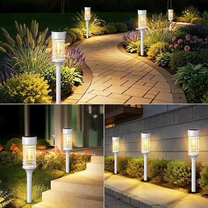 LETMY Solar Pathway Lights Outdoor, 4 Pack Solar Lights Outdoor Waterproof IP65 - Image 8