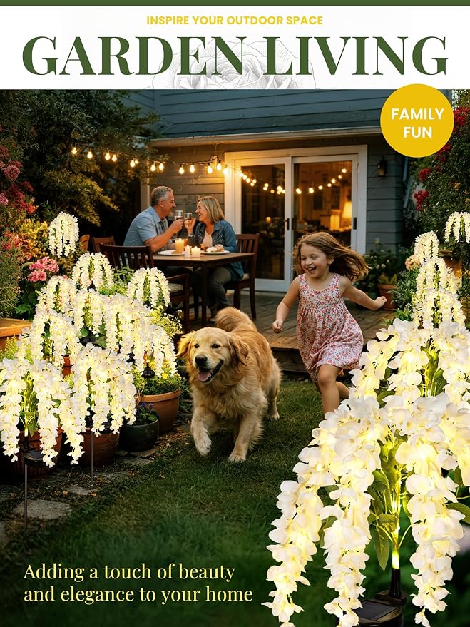 GIGALUMI Solar Lights Outdoor for Garden Decor, 3 Pack Solar Flower Lights - Image 9