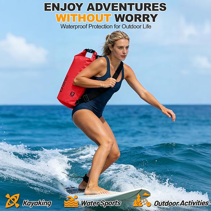 Waterproof Dry Bag, 5L/10L/20L/30L/40L Roll Top Lightweight Storage Backpack - Image 7