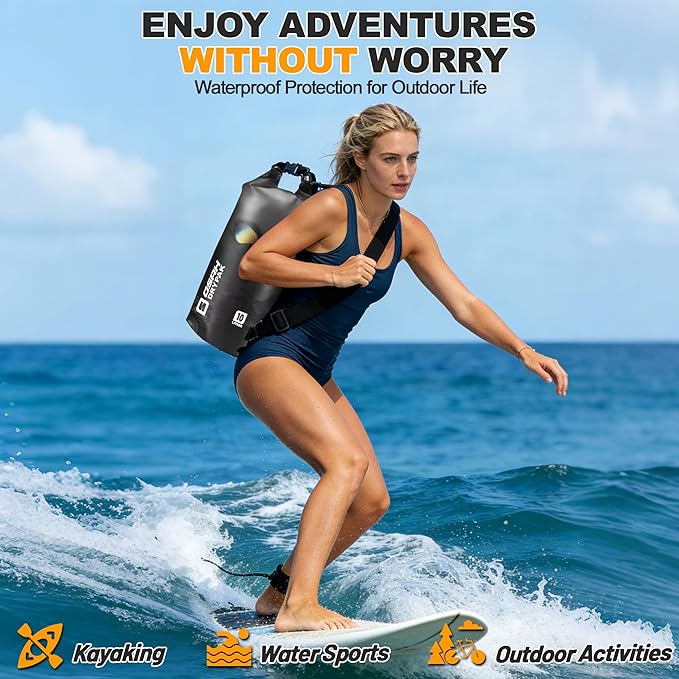 Waterproof Dry Bag, 5L/10L/20L/30L/40L Roll Top Lightweight Storage Backpack - Image 8