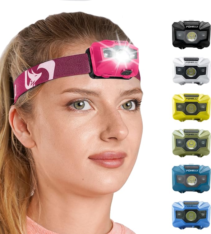 Foxelli USB‑C Rechargeable LED Headlamp – Ultra‑Light 2.4 oz & - Image 7