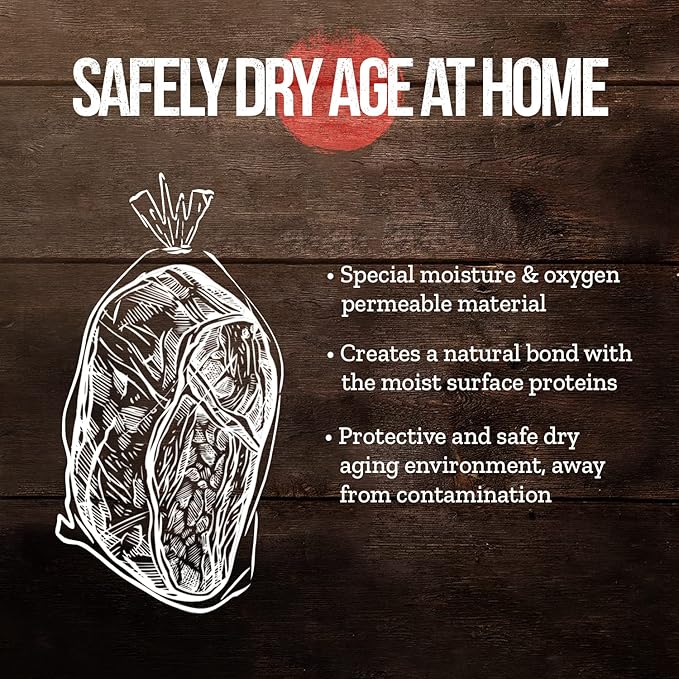 DryAgePro® Dry Age Bags for Meat, 12” x 24” Bags for Ribeye and Striploin up to - Image 6