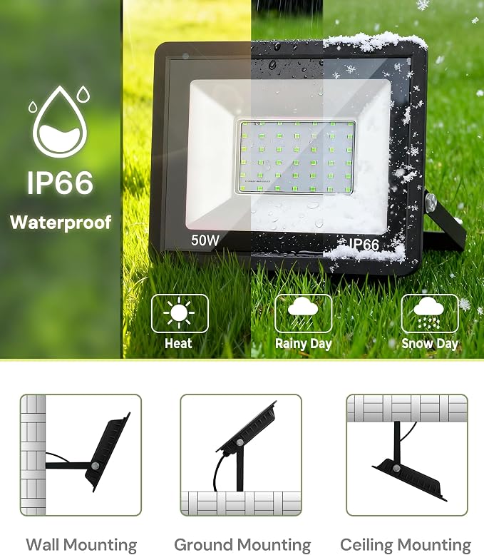 L LOHAS LED Red and Green Christmas Flood Light Outdoor, - Image 7