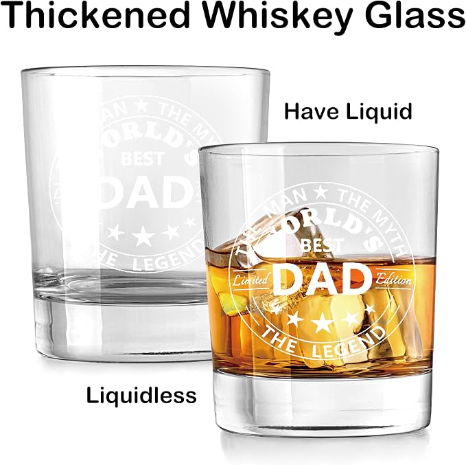 Nogrit World's Best Dad Whiskey Glasses 10 oz, Best Dad Gifts - Image 5