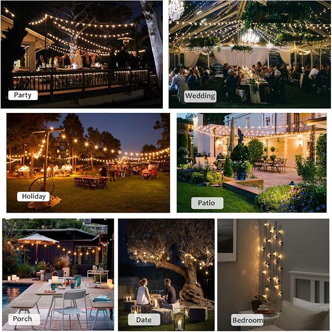 DAMAING Outdoor String Lights LED 50Feet G40 Globe Patio Lights - Image 9