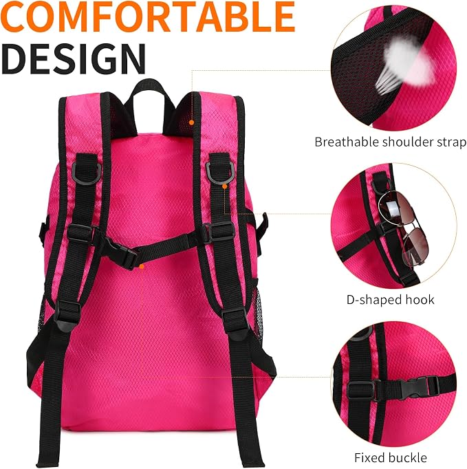 Small Hiking Backpack 15L Travel Lightweight Hiking Packable Daypack - Image 7