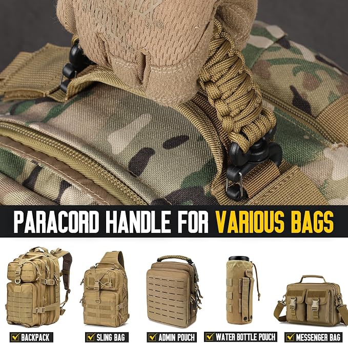 Tactical Paracord Handle,9-core Weaving Paracord Strap - Image 7