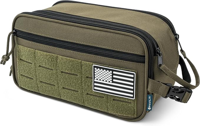 PAVILIA Tactical Toiletry Bag for Men, Travel Hygiene Bag, Military Gear Dopp - Image 9