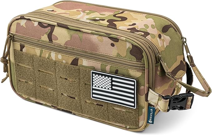 PAVILIA Tactical Toiletry Bag for Men, Travel Hygiene Bag, Military Gear Dopp - Image 9