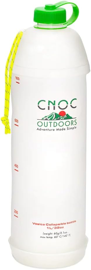 Cnoc Outdoors Vesica Collapsible Water Bottle 1 Liter Green, 28mm Thread - Image 4