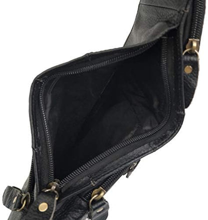 Leather Sling Bag Crossbody Backpack - Image 4