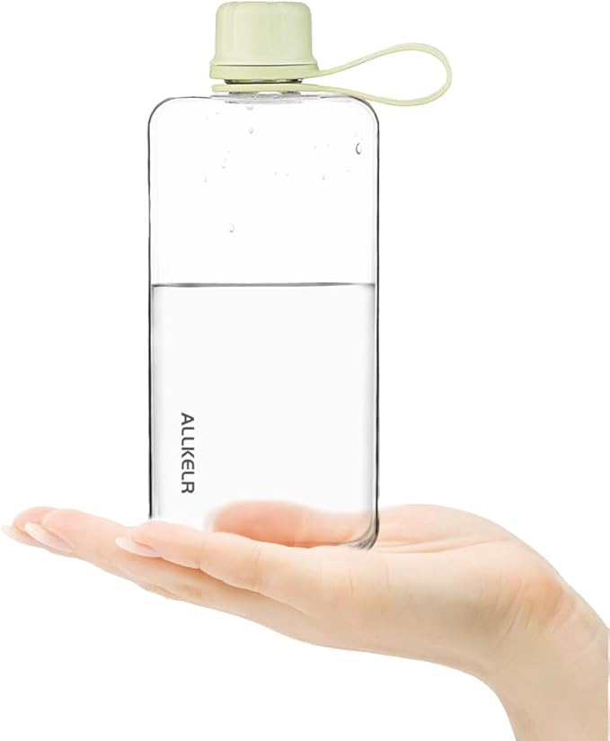 Portable Flat Water Bottle, BPA Free Reusable Tritan Plastic Travel Water - Image 2
