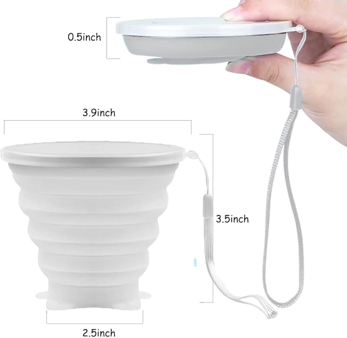 Silicone Collapsible Cups for Camping Travel, Small Portable Backpacking - Image 2