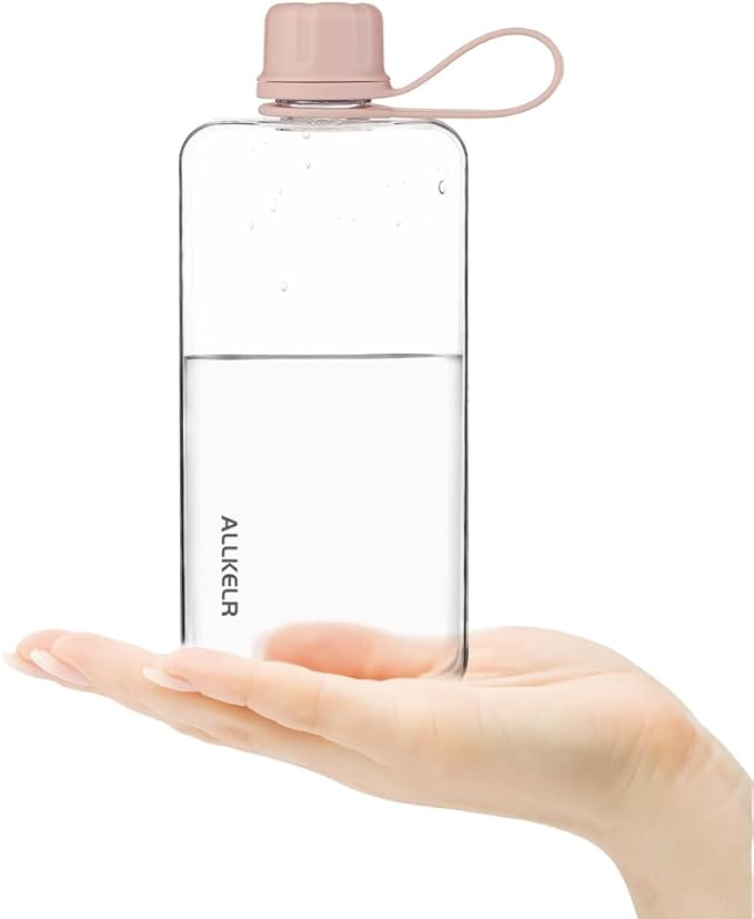 Portable Flat Water Bottle, BPA Free Reusable Tritan Plastic Travel Water - Image 2