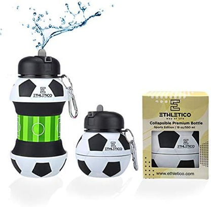 Collapsible Water Bottles with Carabiner Food Grade Sports Water Bottle by ETHLETICO