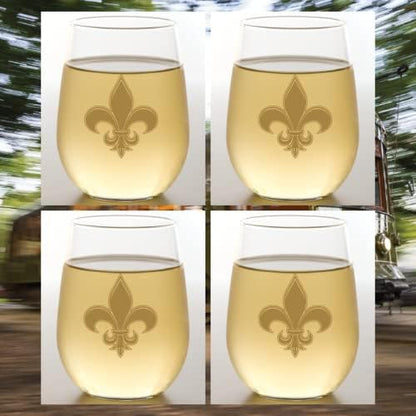 Set of 4 Shatterproof Designer 16 oz Plastic Wine Glasses MADE in the USA - Image 2