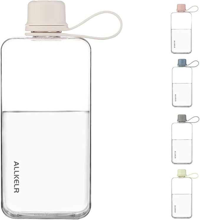 Portable Flat Water Bottle, BPA Free Reusable Tritan Plastic Travel Water - Image 3