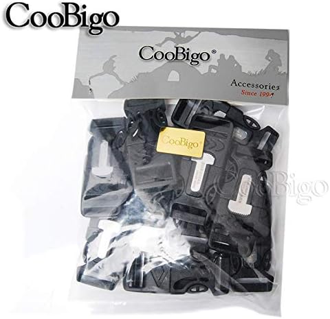 CooBigo 10Pack 3/4" Fire Starter Survival Whistle Buckle Flint Scraper - Image 6