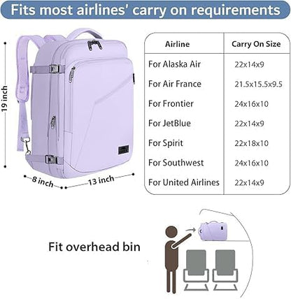 MATEIN Carry on Backpack for Women, 40L Heavy Duty Travel Backpack Airplane - Image 3