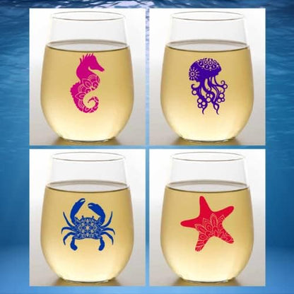 Set of 4 Shatterproof Designer 16 oz Plastic Wine Glasses MADE in the USA - Image 3